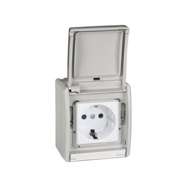 Base enchufe bipolar con t.t.lateral gris 10/16a 250v emb.rapido SIMON 4490432-035