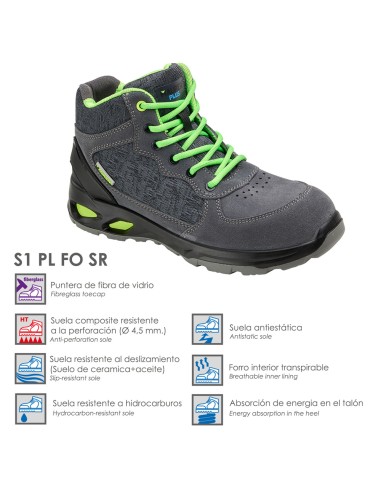 Slip-Resistant Safety Boots S1 with Composite Sole Size 43