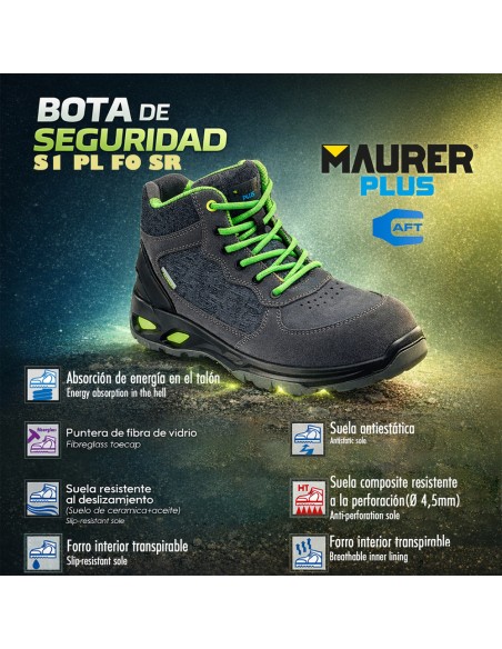 Slip-Resistant Safety Boots S1 with Composite Sole Size 43