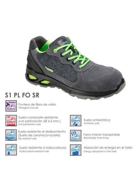 Scarpe di Sicurezza Antiscivolo S1 con Suola Composita