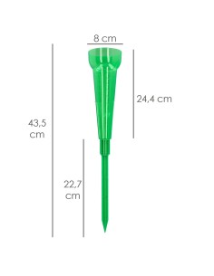 Pluviomètre en plastique vert 350 ml avec piquet 2