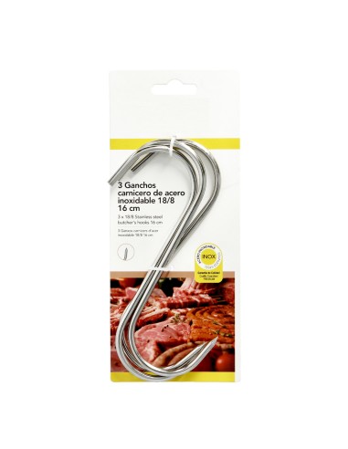 Blister de 3 Crochets de Boucher Inox Nº 16