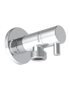 Corner valve deco model with round handle, silver, ½ x ½ inch