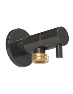 Vanne d'angle modèle deco avec commande ronde, noire, ½ x 3/8 po