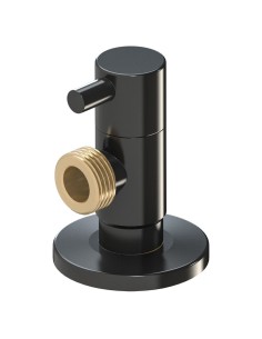 Angle valve deco model with round handle, black, ½ x ½ inch 2