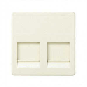 Adaptador plano 2 conectores voz y datos ancho Simon 27 MARFIL 27486-32