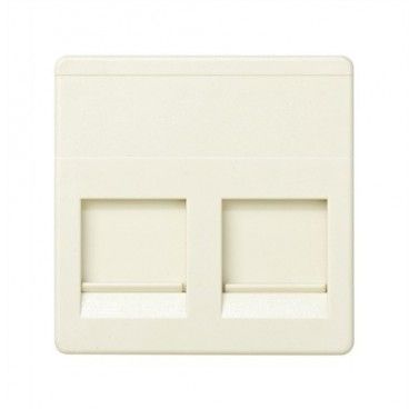 Adaptador plano 2 conectores voz y datos ancho Simon 27 MARFIL 27486-32