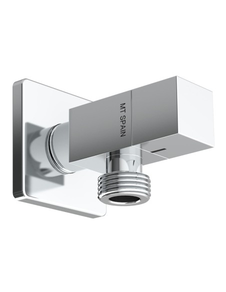 Eckventil Modell Deco mit quadratischem Griff, Silber, ½ x ½ Zoll