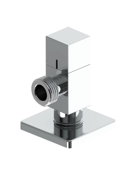 Válvula escuadra modelo deco com comando quadrado, silver, ½ x ½ pol.