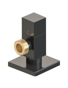 Valvola angolare modello deco con manico quadrato, nera, ½ x ½ pollici 2