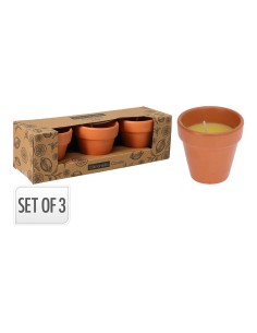 Terracotta citronella candle 6 cm, 3 units