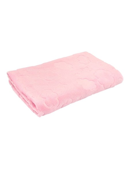 Pink blanket with clouds and stars, 100 x 70 cm