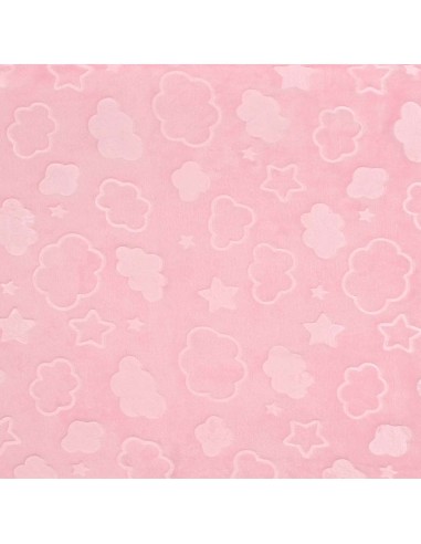 Pink blanket with clouds and stars, 100 x 70 cm