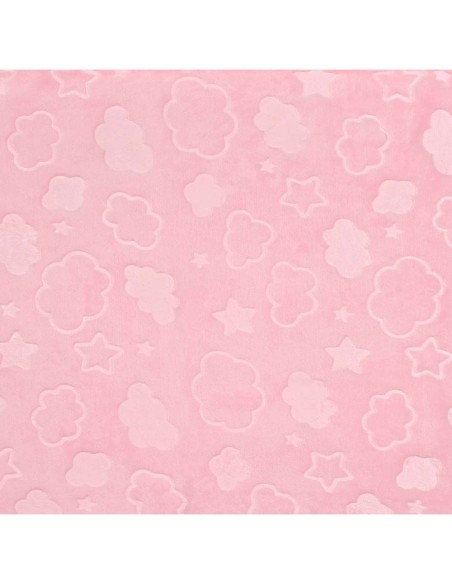 Pink blanket with clouds and stars, 100 x 70 cm