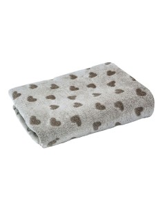 Gray electric blanket 100 x 70 cm with brown hearts