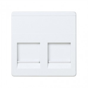 Adaptador plano com 2 conectores largos de voz e dados Simon 27 BRANCO 27486-35