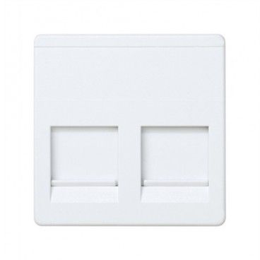 Adaptador plano 2 conectores voz y datos ancho Simon 27 BLANCO 27486-35