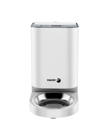 Automatic pet feeder in stainless steel with 2 compartments
