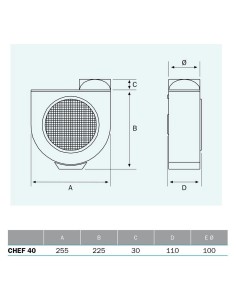 Extrator centrífugo de cozinha Chef 40, 60 W 2