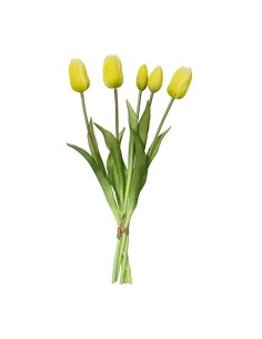 Yellow polypropylene tulip bouquet, 15 x 15 x 40 cm