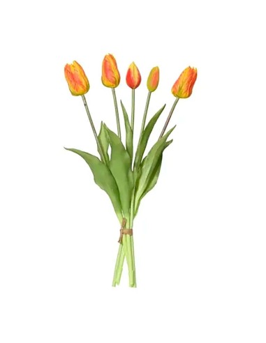 Orange Polypropylene Tulip Bouquet, 15 x 15 x 40 cm