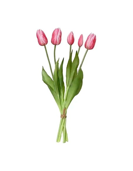 Pink polypropylene tulip bouquet, 15 x 15 x 40 cm