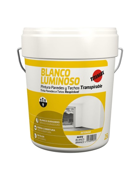 Pittura acrilica plastica stirene interna bianca opaca 15 L