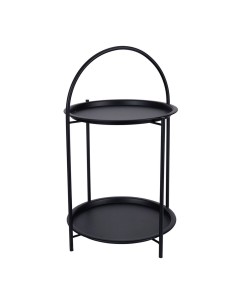 Table d'appoint en métal noir design moderne 40x66 cm