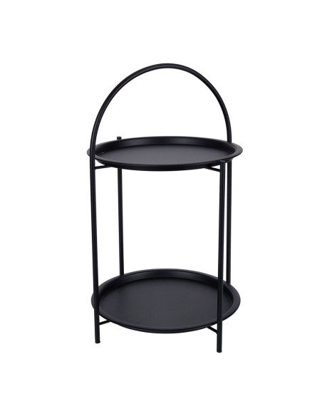 Tavolino in metallo nero con design moderno 40x66 cm