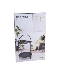 Black metal side table with modern design 40x66 cm 2