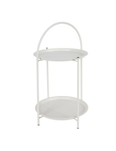 White metal side table with modern design ø40 x 66 cm