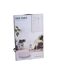 White metal side table with modern design ø40 x 66 cm 2