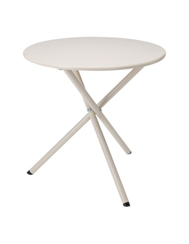 Table pliante en acier beige - ø48 x 48 cm