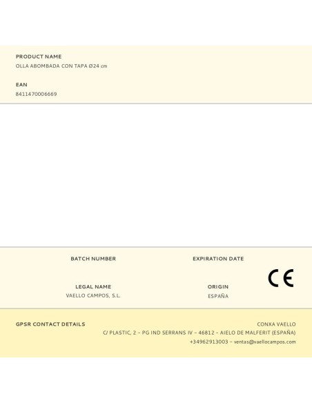 Gewölbter Stahltopf 7,5 l mit Deckel, ø24 cm