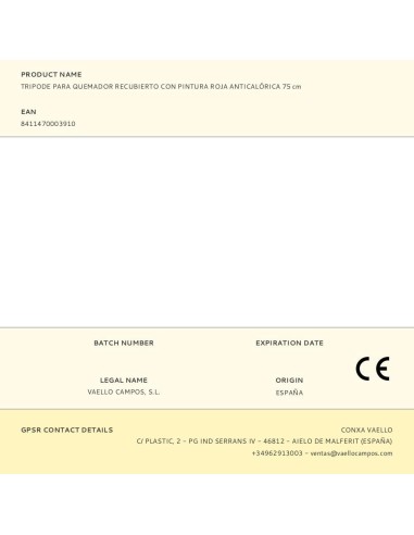 Steel Tripod for Burner, 75 cm