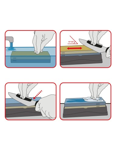 Pietra per affilare 1000/3000 con base e guide