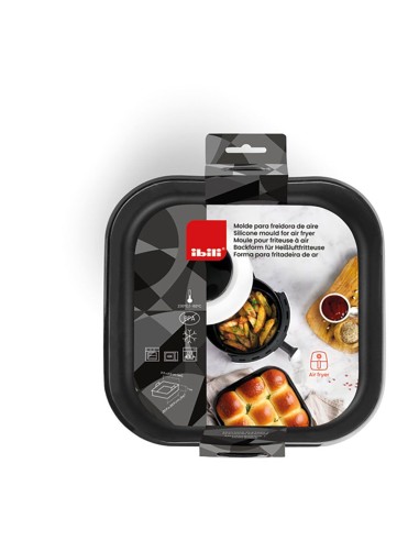 Moule carré en silicone pour friteuse à air 21,5 x 20,5 x 7 cm