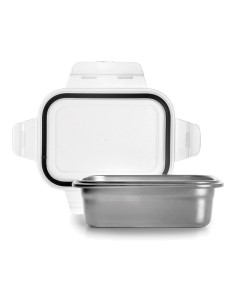 Fiambrera rectangular de acero inoxidable con tapa hermética - 600 ml
