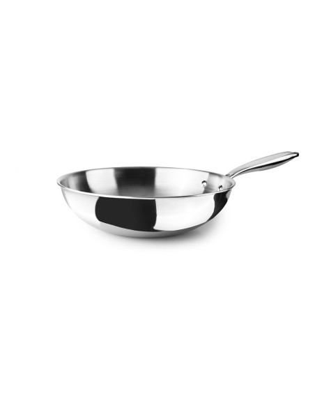 Wok triplo natural aço inox 30 cm