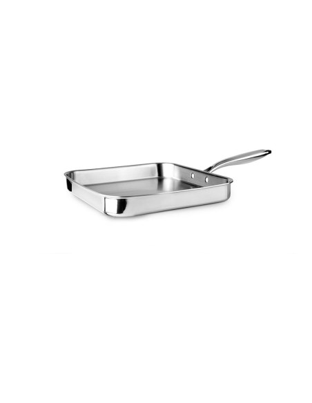 Flat Griddle Pan Triply Stainless Steel 28 x 28 cm