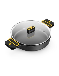 Low Aluminum Cast Non-Stick Pot with Glass Lid 28 cm