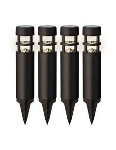 Schwarzer Solarstecker 1 LED, 3 im, feste Funktion, Set von 4 St.