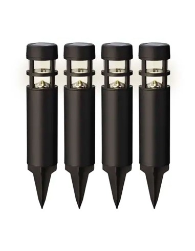 Schwarzer Solarstecker 1 LED, 3 im, feste Funktion, Set von 4 St.