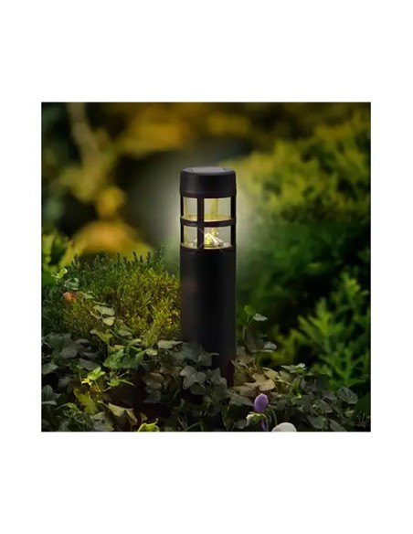 Estaca solar preta 1 led, 3 im, função fixa, conjunto de 4 unid