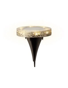 Round solar stake with mosaic glass, 6 LEDs, 7 lm, ø11.5 x 13 cm