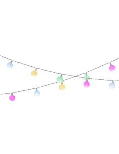 Guirlande solaire 30 leds, 3 lm, lumière multicolore pastel, ip44, 2,9 m