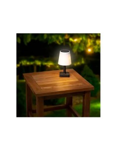 Lampe solaire de table, noire et blanche, 2W, 2700K 2