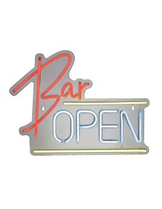 Dekorative LED Neonlicht Bar Open, 40 x 30 x 1,5 cm