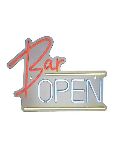 Luz LED neón decorativa bar open, 40 x 30 x 1,5 cm