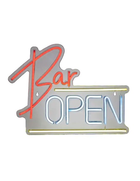 Luz LED neón decorativa bar open, 40 x 30 x 1,5 cm